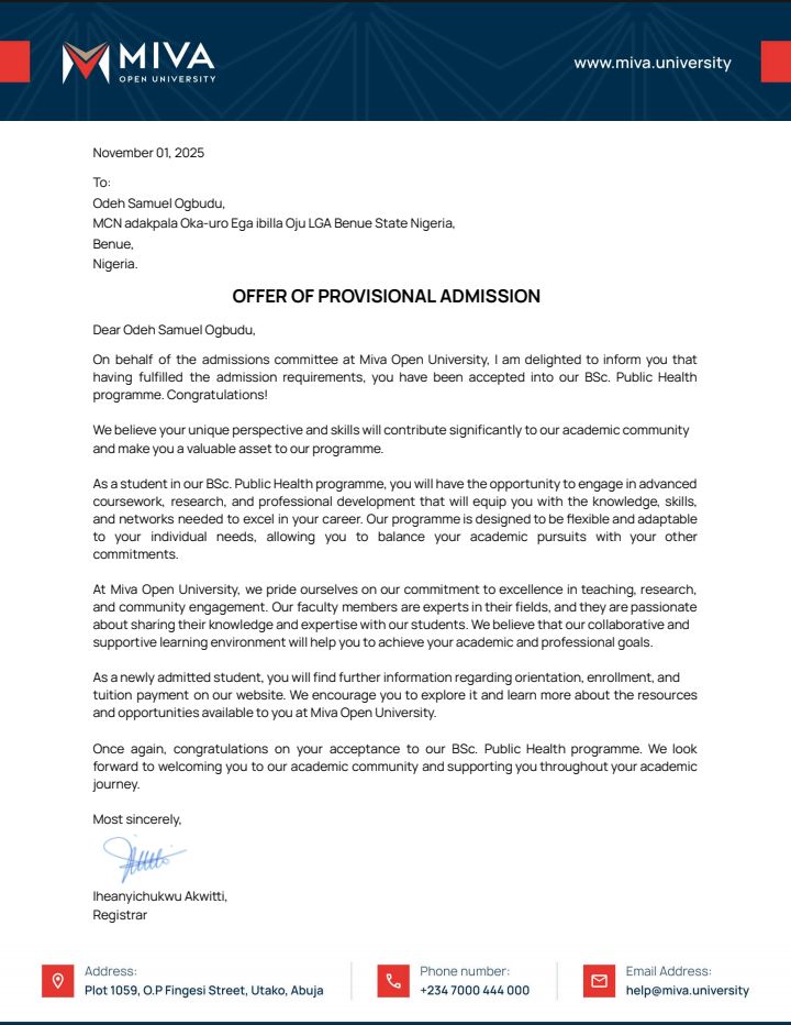 Help Odeh Samuel Ogbudu go back to school 