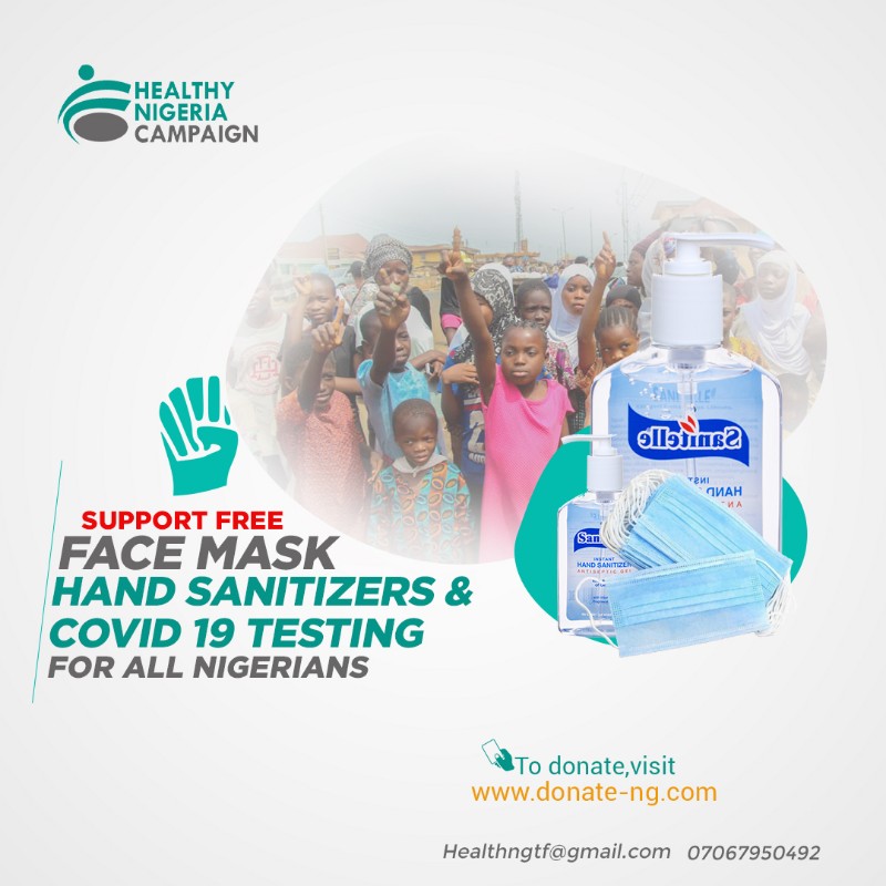 Free facemask/Hand Sanitizer & test for Nigerians