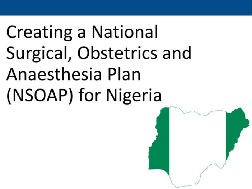 National Surgical, Obstetrics & Anaesthesia Plan