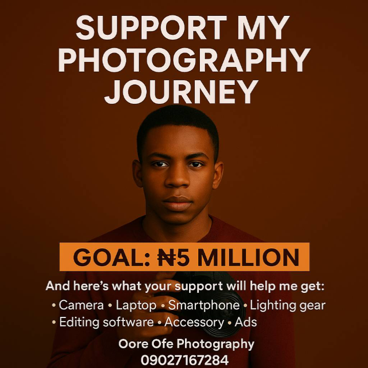 Support Ooreofe Photography's creative journey