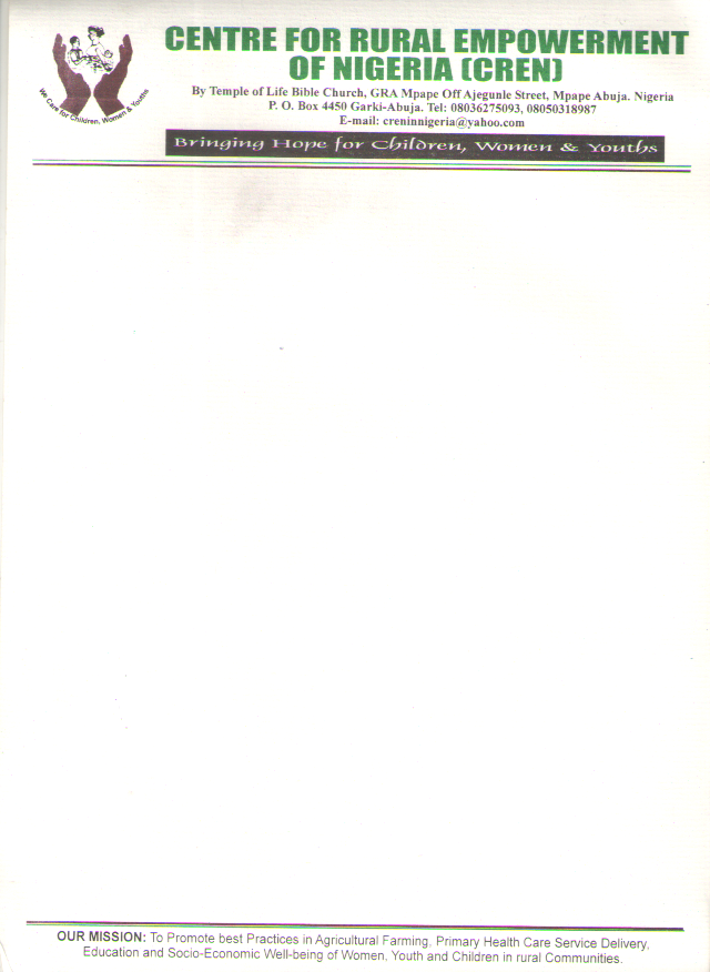 CENTRE FOR RURAL EMPOWERMENT OF NIGERIA