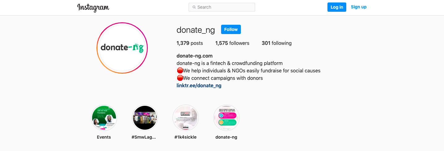 donate-ng Instagram