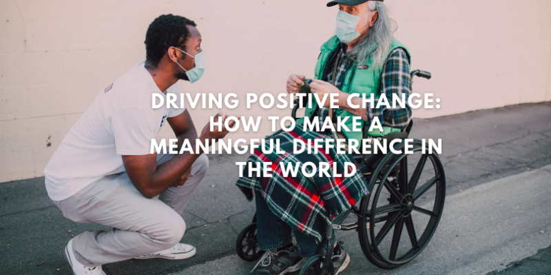 Driving Positive Change: How to Make a Meaningful Difference in the World In a world that is constantly evolving and facing various challenges, it is more important than ever to drive positive change and make a meaningful difference. Whether it's addressing social issues, advocating for sustainability, or contributing to a cause, each individual has the power to create a positive impact. But where do you start? The Importance of Making a Meaningful Difference Making a meaningful difference goes beyond just wanting to help others; it is about recognizing the potential within ourselves to effect change and improve the world around us. Many times, we may feel overwhelmed or uncertain about how our efforts can make a difference in the grand scheme of things. However, it is crucial to understand that even the smallest actions can have a ripple effect and lead to significant positive change. When we choose to actively engage in making a difference, we not only impact the lives of others but also enhance our sense of purpose and fulfilment. Knowing that our actions are contributing to the greater good can bring a deep sense of satisfaction and motivation to continue our efforts. So, whether it's helping a neighbour in need or supporting a global cause, each act of kindness and contribution matters. Understanding the Power of Individual Actions It's easy to underestimate the power of individual actions, but history has shown us time and again how one person's commitment and dedication can lead to transformative change. Think of individuals like Mahatma Gandhi, Martin Luther King Jr., or Malala Yousafzai, who through their tireless efforts and unwavering belief in their causes, have brought about significant shifts in society. While not all of us may have the same level of influence or recognition, we must recognize that our actions can still make a difference. Whether it's through volunteering our time, donating to a cause, or simply spreading awareness, each action has the potential to create a positive impact in someone's life or contribute to a larger movement. Identifying the Key Areas for Making a Positive Impact To make a meaningful difference, it is essential to identify the areas where our efforts can have the most significant impact. This involves understanding our passions, values, and areas of expertise. By aligning our interests with the causes that need our support, we can maximize our effectiveness and make a lasting difference. Some numerous challenges and issues require attention, such as poverty, climate change, education, healthcare, and human rights, among many others. Take the time to reflect on the issues that resonate with you the most. Consider what you feel strongly about, what you have personal experiences with, or what you believe will have the most significant impact on society. This self-reflection will help guide you towards the causes that you are most passionate about and where your efforts can be most effective. Researching and Selecting a Cause or Organization to Support Once you have identified the key areas for making a positive impact, the next step is to research and select a cause or organization to support. This is an important step as it ensures that your efforts are directed towards reputable and effective initiatives that align with your values. Start by conducting thorough research on organizations or projects that are actively working in your chosen area of interest. Look for organizations with a track record of success, transparency in their operations, and a clear mission and vision. Consider reaching out to them directly to gather more information about their work and to understand how you can contribute. You may also want to consider joining existing movements or campaigns that are focused on driving positive change in your chosen area. By collaborating with like-minded individuals and groups, you can amplify your impact and work towards a common goal. Volunteering and Donating: Practical Ways to Contribute Volunteering and donating are two practical ways to contribute and make a meaningful difference in the world. These actions allow us to directly engage with causes or organizations and provide much-needed support. Volunteering can take various forms, from spending time at local community centres or shelters to participating in organized events or campaigns. It allows us to connect with the communities we aim to help, understand their needs firsthand, and contribute our skills and expertise in a meaningful way. Volunteering not only benefits those in need but also offers personal growth and learning opportunities. Donating, on the other hand, provides financial support to organizations and projects that rely on funding to carry out their work. It can be a one-time contribution or a recurring donation, depending on your financial capacity and preferences. By donating, you enable organizations to continue their efforts and create a sustainable impact in the long run. Using Social Media and Online Platforms for Advocacy In today's digital age, social media and online platforms have become powerful tools for advocacy and raising awareness. These platforms offer a global reach and allow us to connect with like-minded individuals, share information, and mobilize support for causes we care about. Start by creating an online presence dedicated to your cause or initiative. Use social media platforms like Facebook, Twitter, or Instagram to share educational content, personal stories, or updates on ongoing projects. Engage with your audience by encouraging them to join the conversation, share your content, or take specific actions. Additionally, consider utilizing online crowdfunding platforms to raise funds for your chosen cause. These platforms provide an opportunity to reach a wider audience and gather financial support from individuals who resonate with your cause. Be transparent about how the funds will be used and provide regular updates on the progress of your initiatives. Collaborating with Like-Minded Individuals and Groups Collaboration is key to driving positive change and creating a lasting impact. By joining forces with like-minded individuals and groups, we can combine our resources, skills, and networks to achieve common goals. Look for local organizations, community groups, or online communities that are working towards similar causes. Attend events, workshops, or conferences where you can meet and connect with individuals who share your passion. By building meaningful relationships and fostering collaborations, you can leverage collective knowledge and experience to drive change more effectively. Collaboration also allows for the sharing of best practices, learning from each other's experiences, and avoiding duplication of efforts. It creates a sense of unity and collective purpose, reinforcing the idea that change is possible when we work together. Encouraging Others to Join the Movement One person's efforts can inspire many others to take action and make a difference. As you embark on your journey to create a positive impact, don't forget to encourage and motivate others to join the movement. Share your experiences, successes, and challenges with friends, family, and colleagues. Engage in conversations about the causes you care about and actively listen to others' perspectives. Be open to answering questions, providing guidance, and offering support to those who want to get involved. Additionally, consider organizing awareness campaigns or events to educate others about the importance of driving positive change. Use your voice and platform to amplify the voices of marginalized communities and advocate for justice and equality. Remember that change starts with awareness, and by inspiring others to take action, you multiply your impact. Tracking and Measuring the Impact of Your Efforts To ensure that your efforts are making a meaningful difference, it is important to track and measure the impact of your initiatives. This allows you to assess the effectiveness of your actions, identify areas for improvement, and celebrate your achievements. Set clear goals and objectives for your projects or campaigns. Define key performance indicators (KPIs) that align with these goals and establish a system for collecting data and tracking progress. This could include tracking the number of individuals reached, funds raised, or specific outcomes achieved. Regularly evaluate your initiatives and analyze the data to gain insights into what is working and what can be improved. Use this information to make informed decisions, adjust your strategies if necessary, and continuously refine your approach. Conclusion: The Ripple Effect of Collective Action Driving positive change and making a meaningful difference in the world is a collective effort that requires the participation of individuals, communities, and organizations. Each action, no matter how small, contributes to a larger movement that has the potential to create a lasting impact. By understanding the power of individual actions, identifying the key areas for making a positive impact, and actively engaging in volunteering, donating, and advocacy, we can drive positive change and create a brighter future for all. Together, we can be the change we want to see in the world. Join us on this journey to make a meaningful difference and inspire others to do the same. Together, we can create a world where everyone has the opportunity to thrive and live in harmony with each other and the planet.